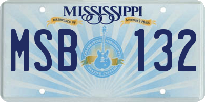MS license plate MSB132