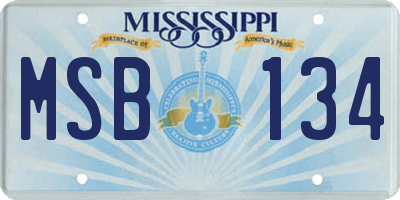 MS license plate MSB134