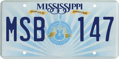 MS license plate MSB147