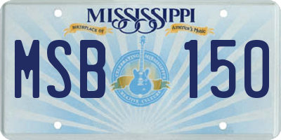 MS license plate MSB150