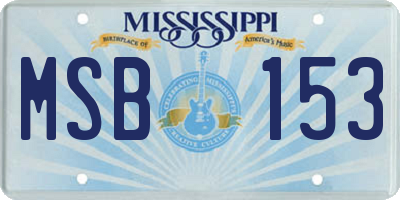 MS license plate MSB153