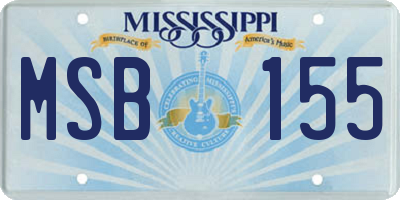 MS license plate MSB155