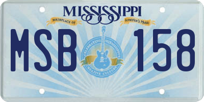 MS license plate MSB158