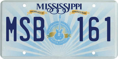 MS license plate MSB161