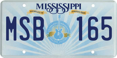 MS license plate MSB165