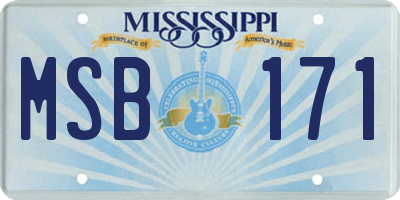 MS license plate MSB171