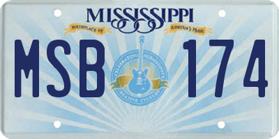 MS license plate MSB174