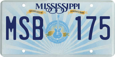 MS license plate MSB175