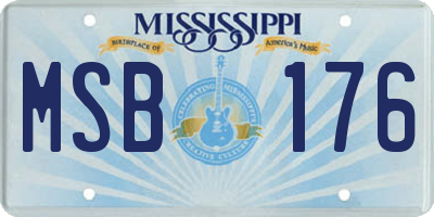 MS license plate MSB176
