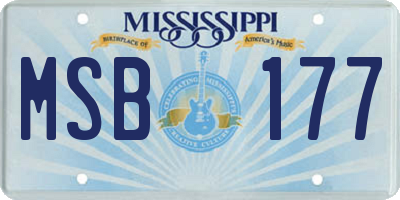 MS license plate MSB177