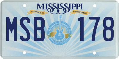 MS license plate MSB178