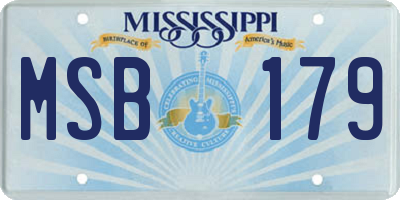 MS license plate MSB179