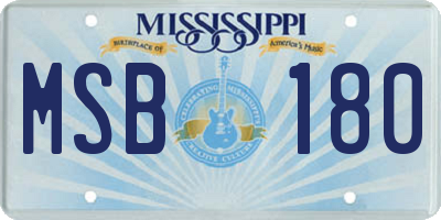 MS license plate MSB180