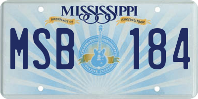 MS license plate MSB184