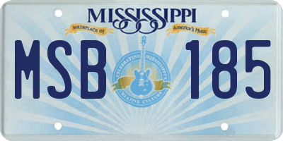 MS license plate MSB185