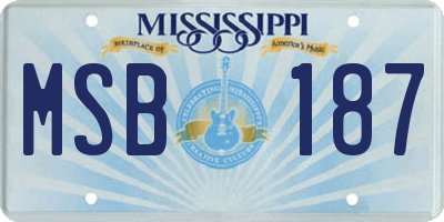MS license plate MSB187