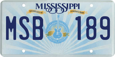 MS license plate MSB189