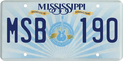 MS license plate MSB190