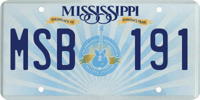 MS license plate MSB191