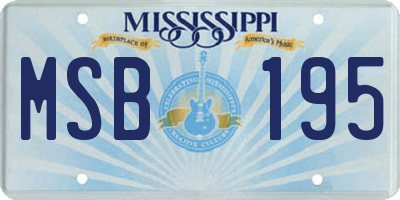 MS license plate MSB195