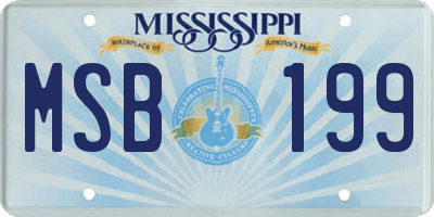 MS license plate MSB199