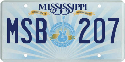 MS license plate MSB207