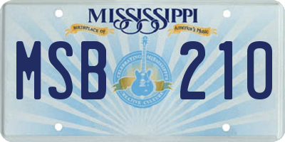 MS license plate MSB210