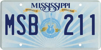 MS license plate MSB211