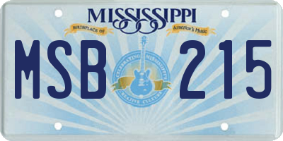 MS license plate MSB215