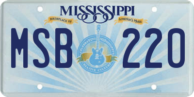 MS license plate MSB220