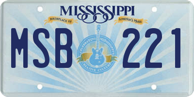 MS license plate MSB221