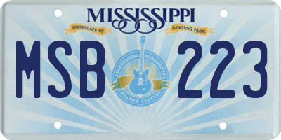 MS license plate MSB223