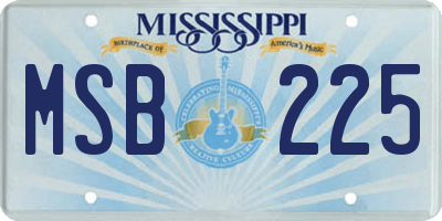 MS license plate MSB225