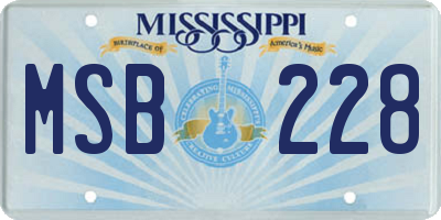 MS license plate MSB228