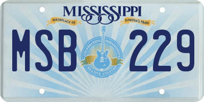 MS license plate MSB229