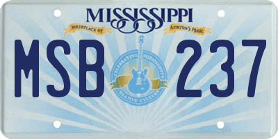 MS license plate MSB237