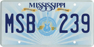 MS license plate MSB239