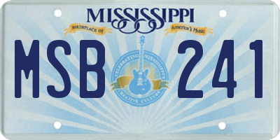 MS license plate MSB241