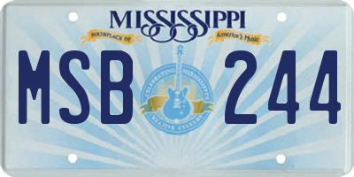 MS license plate MSB244