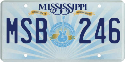 MS license plate MSB246