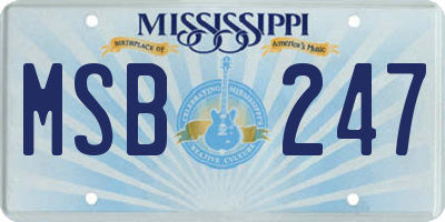MS license plate MSB247