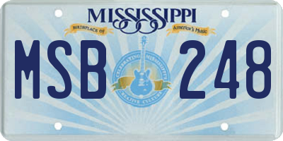 MS license plate MSB248