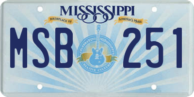 MS license plate MSB251
