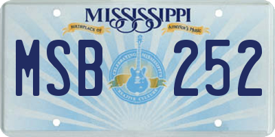 MS license plate MSB252