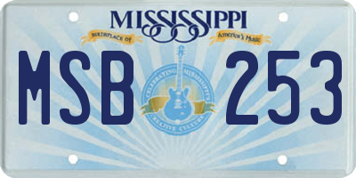 MS license plate MSB253