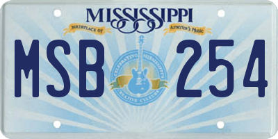 MS license plate MSB254