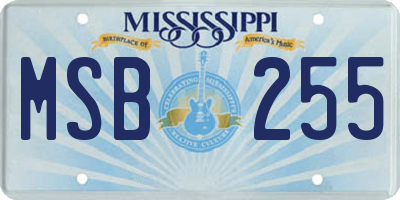MS license plate MSB255