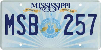 MS license plate MSB257
