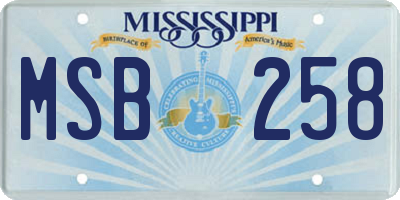 MS license plate MSB258