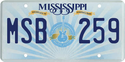MS license plate MSB259
